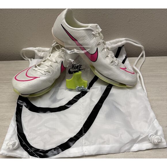 Nike DH5359-100 Men's Size 10.5 White/Pink Air Zoom Maxfly Track Spikes - Picture 2 of 11